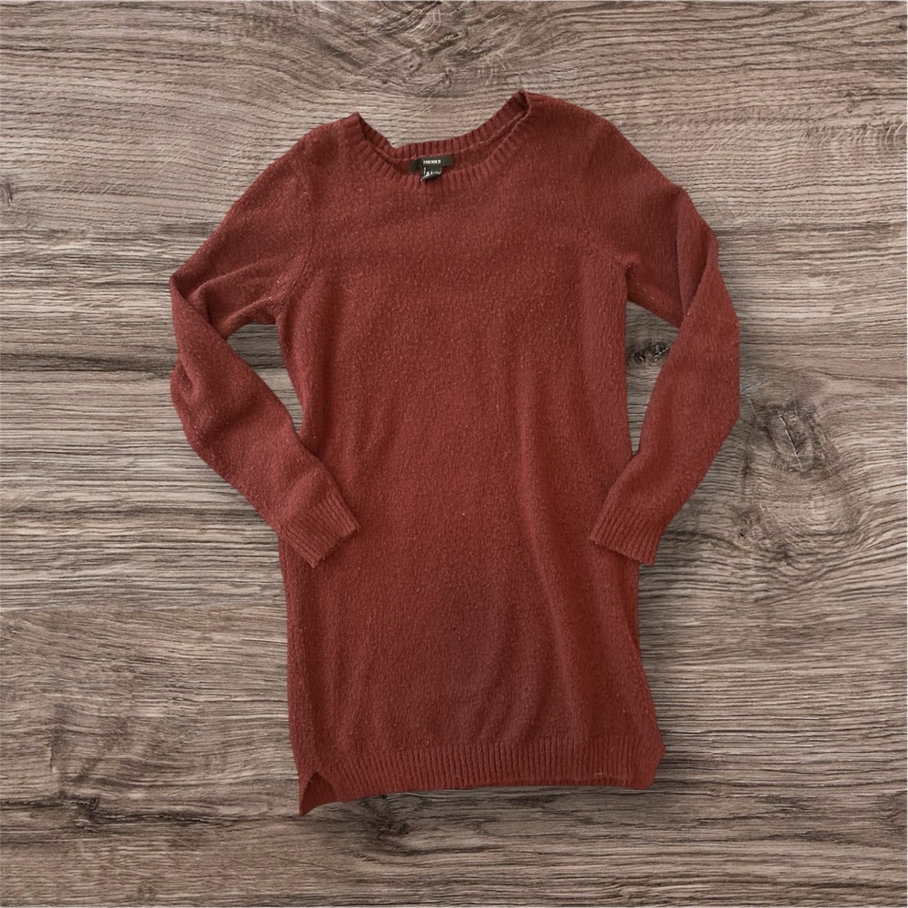 Knit maroon sweater dress